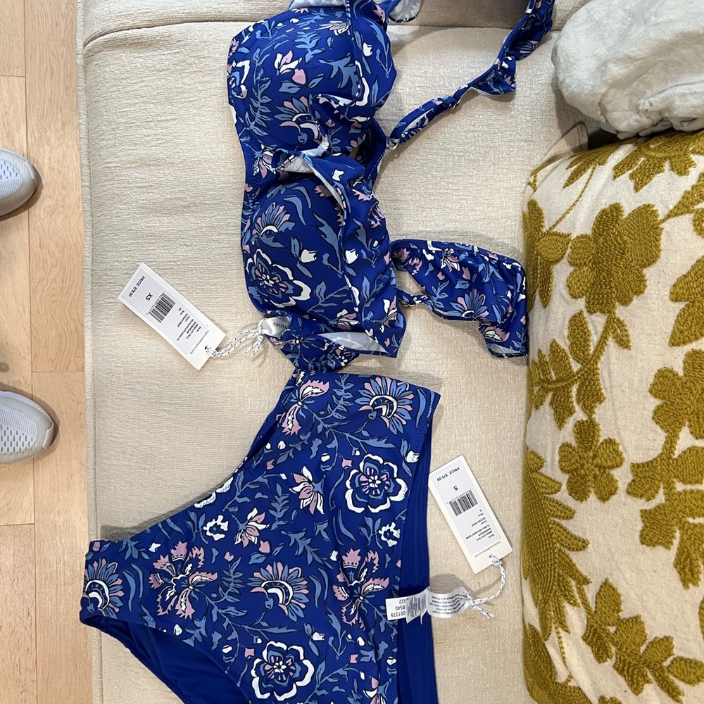 Floral Blue Bikini Set